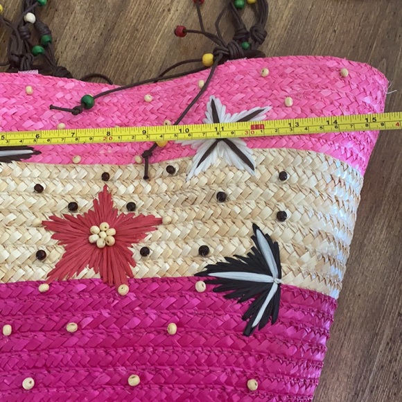 New
starfish raffia beach beaded tote pink Mother’s Day gift - Picture 10 of 14